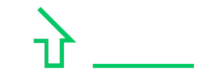 Logo pixelisé Demoury Energie à Mérignac avec maison flèche verte et texte ÉCHELLE moderne